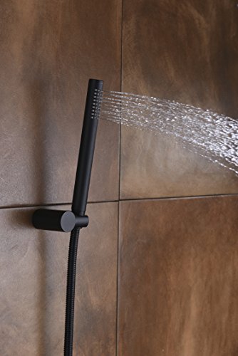 SUMERAIN Matte Black Shower System with Rain Shower and Handheld | Shower Faucet Set Fixtures, 8 Inches High Pressure Stainless Steel Rain Shower Head, Brass Hand Shower, Concealed Box Design - color: Matte Black, size: 2 Function
