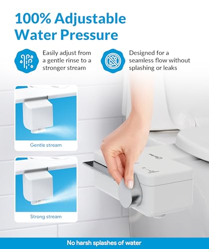CLEAR REAR Bidet Attachment for Toilet Seat - Non-Electric with Self Cleaning Dual Nozzles, Leak Proof Connectors, Adjustable Water Spray, Rear & Feminine Wash - Hygienic Bathroom Upgrades - color: B. White