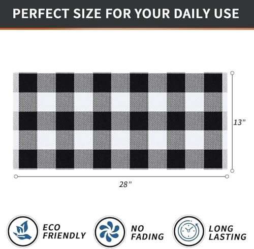 Homaxy Cotton Plaid 12 Pack Kitchen Towels, 13" x 28", White & Black | Waffle Weave, Plaid, Super Soft and Absorbent Dish Towels, Quick Drying, Multi-Purpose - color: White & Black, size: 13 x 28 - 12 Pack