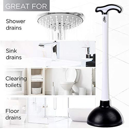 Fuller Brush Bowl Brush & Plunger in Caddy Set– 16-Inch Long Handle Brush – Pistol Grip Rubberized Plunger, Wide Base Caddy, Bathroom, Rim, Trap Cleaner (Pack of 1) - size: 16" Bowl Brush + Plunger