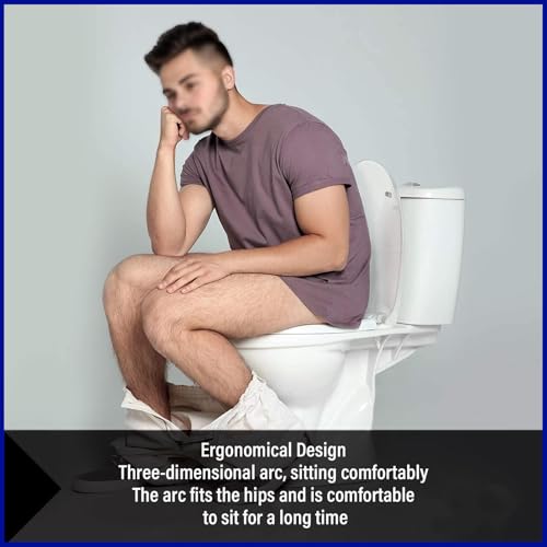 Soft Close Toilet Seat - White, Quick Release for Easy Cleaning, Comfortable & - size: 34.5*43cm