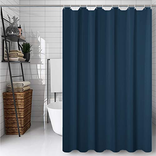 Hibate Blue (72x72 Inches) Fabric Shower Curtain Liners Hotel Quality Machine Washable Bath Bathroom w/12pcs Hooks - color: Blue, size: 72"W x 72"L (Pack of 1)
