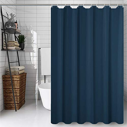 Hibate Blue (72x72 Inches) Fabric Shower Curtain Liners Hotel Quality Machine Washable Bath Bathroom w/12pcs Hooks - color: Blue, size: 72"W x 72"L (Pack of 1)