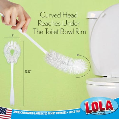 LOLA Toilet Bowl Brush w/Curved Head, 36 Pack, Coated Wire, Durable Poly Bristles, Reaches Under Toilet Bowl Rim - size: 36 Pack, style: Loop Style Bowl Brush