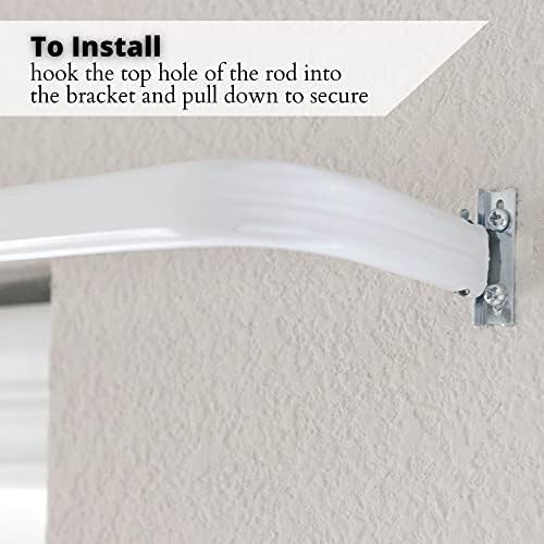 Yafa Home Fashion Heavy Duty Single Standard Adjustable Curtain Rod Hardware Included - color: White, size: 16” - 28”