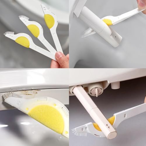 6 Pack Bidet Sprayer Cleaning Brush with Sponge Scrubber Bristles Smart Toilet Spraying Nozzle Brushes for Bidet Attachment Smart Bidet Toilet Seat Electronic Bidets Warm Water Air Dryer Tube