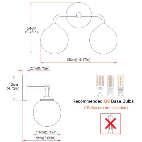 Industrial Matte Black 2-Lights Bathroom Light Fixtures, Vanity Wall Sconce Lighting with Milky White Glass Shade, Modern Bathroom Vanity Lighting, Wall Sconces over Mirror Dressing Table Bedroom - color: Black, size: 2 light