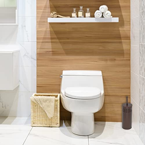 Steel Toilet Plunger & Holder (Bronze), By Home Basics | Bathroom Apartment Essentials | Toilet Plunger Hideaway | Bathroom Plunger, Toilet Plungers For Bathroom
