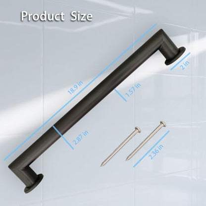 18 Inch Right Angle Grab Bar, Matte Black Shower Handle, 2 Pack | 304 Stainless Steel, Right Angle Modern Design, Fully Welded 1.25" Tube, ADA Compliant Safety Rail - color: Right Angle BLK, size: 18 inch - 1.25 inch Dia