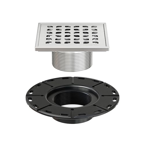 Neodrain 4" Brushed Drain Grate Kit, Fit Schluter Kerdi-Bonding Flange | Shower Floor Drain Kit with Adjustable Collar,304 Stainless Steel Drain Grate Removable, Low Profile，Waterproof &Durable - color: Brushed, size: 4 inch for Schluter Kerdi