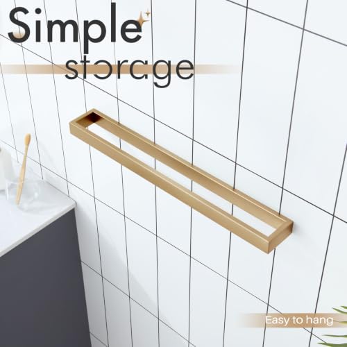 KOKOSIRI Towel Bar for Bathroom Wall Mount Bath Towel Holder 24-Inch Kitchen Rack Champagne Bronze Stainless Steel, 1 Pack B4008CPG-L24 - color: Champagne Bronze, size: 24-Inch