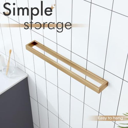 KOKOSIRI Towel Bar for Bathroom Wall Mount Bath Towel Holder 24-Inch Kitchen Rack Champagne Bronze Stainless Steel, 1 Pack B4008CPG-L24 - color: Champagne Bronze, size: 24-Inch