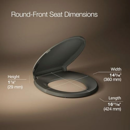 KOHLER 4639-RL-NY Cachet ReadyLatch Round Toilet Seat Soft Close, Thunder Grey (Pack of 2) - color: Thunder Gray, size: Round (Pack of 2)