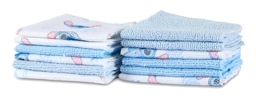 Disney Baby Washcloths 12 Pack – Ultra Soft Baby Wash Cloths, Lilo & Stitch (Stitch & Angel), Winnie the Pooh & Mickey Mouse, Absorbent Newborn Bath Essentials - color: Stitch I