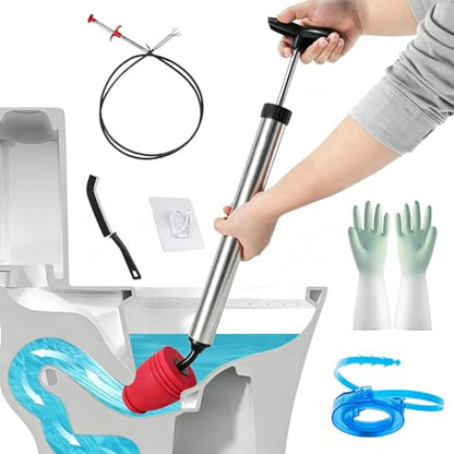 Toilet Plunger,Bathroom Plunger, High Pressure Toilet Auger,Powerful Air Drain Unclogger and Toilet Clog Remover, Toilet Plunger for Sinks and Clogged Pipes