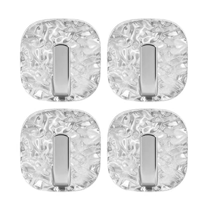 Adhesive Towel Hooks for Bathrooms 4 Pieces Waterproof Coat Hanger | Water Wave Texture Adhesive Wall Towel Hooks for Toilet Shower Door Clothing Coat Purse Key Hat Backpack Bag Wreath - color: Silver