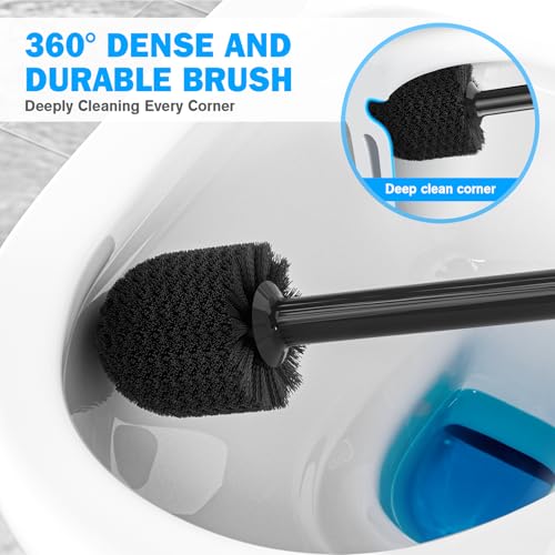 Toilet Plunger and Brush Set, Bowl Brush and Heavy Duty Toilet Plunger with Ventilated Holder, 2-in-1 Toilet Brush and Plunger Combo for 5.3-inch Toilet Drain Bathroom Deeply Cleaning - color: Style 4