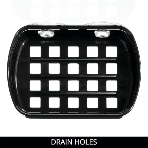 iDesign Suction Cup Soap Dish for Shower - Black - color: Black