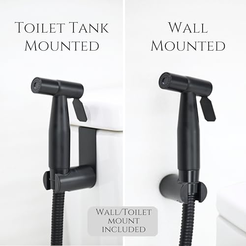Handheld Bidet Sprayer for Toilet, Adjustable Water Pressure, 47 inch Hose Length (Black, 1 Pack) - color: Black, size: 1 Pack