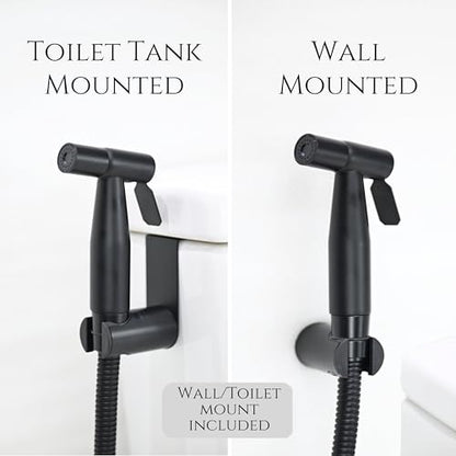 Handheld Bidet Sprayer for Toilet, Adjustable Water Pressure, 47 inch Hose Length (Black, 1 Pack) - color: Black, size: 1 Pack