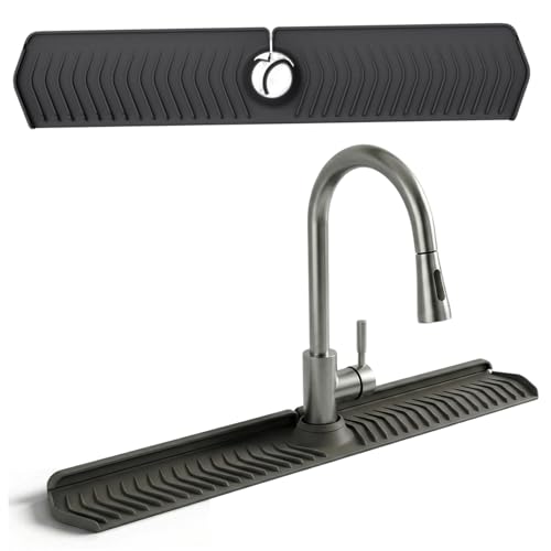 Silicone Sink Splash Guard, 30 Inch Foldable Mat - Adjustable Lock Guard for Kitchen Behind Faucet, Counter Protection(Black) - color: Black