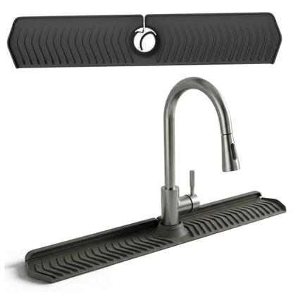 Silicone Sink Splash Guard, 30 Inch Foldable Mat - Adjustable Lock Guard for Kitchen Behind Faucet, Counter Protection(Black) - color: Black