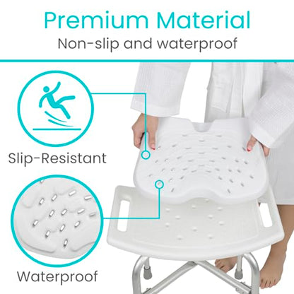 Vive Shower Seat Cushion - Comfortable Support for Pain Relief | Waterproof, Soft Padded & Non Slip for Tub Chairs, Transfer Benches, Bath Stool, Bathtubs - for Seniors, Elderly, Handicap