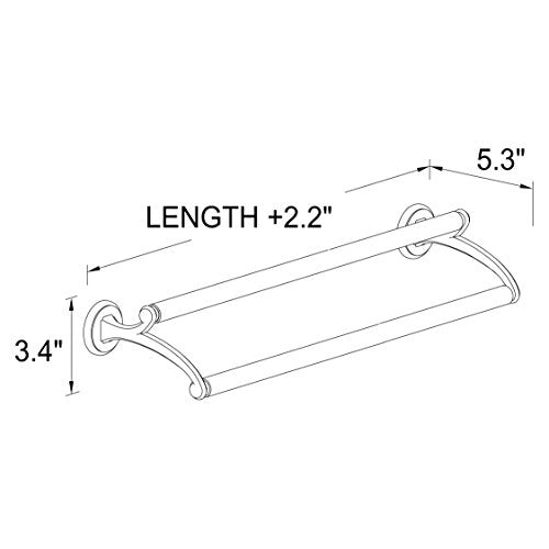 Ginger Double Towel Bar (32-inch) Solid Brass Towels Racks for Bathroom, Polished Nickel - color: Polished Nickel, size: 32" Double Towel Bar