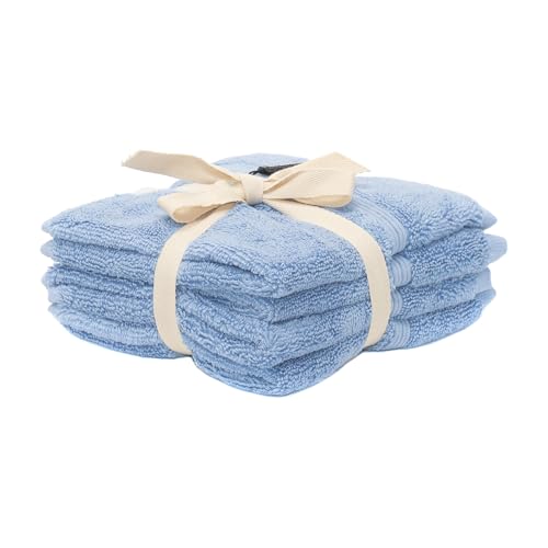 Mosobam Turkish Washcloths, 12 Pack, 13 x 13 in, 700 GSM, Allure Blue | 12 washcloth face towels, 13 x 13 in, 700 GSM bamboo-viscose and Turkish cotton blend, plush, absorbent and woven in Turkey - color: Allure Blue, size: Washcloths, Set of 12