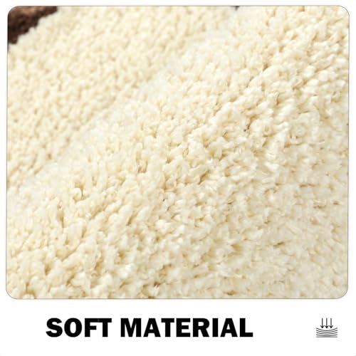 Rugs Non-Slip Washable, Extra Soft Absorbent Bath Rug, Machine Washable Bathroom Mat, Thick Bath Mat for Tub, Shower, Bathroom, Beige, 20"x31" - color: Beige