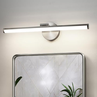 KAISITE Bathroom Light Fixture Over Mirror 22IN Brushed Nickel Vanity Lighting Fixture Dimmable LED Vanity Light Rotatable Modern Bathroom Light Bar 18W 3000K - color: Brushed Nickel, size: 22 Inch