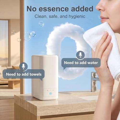 Hot Towel Dispenser, 5s Instant Heating Automatic Facial Towel Warmer (131°F), Jam-Free Compressed Towel Machine for Skincare, Sensitive Skin & Baby Care, with 20 Compressed Towels - size: Towel Machine