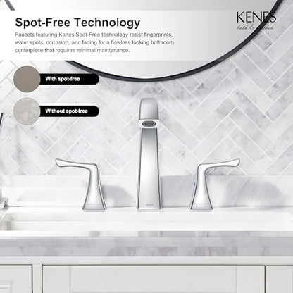 Bathroom Faucets for Sink 3 Hole, Chrome 8 Inch 2 Handle Widespread | Bathroom Vanity Faucet with Pop Up Drain & Supply Lines, Lead-Free cUPC & NSF Certified, 8 Inch Faucet for Vanity RV Sink - color: Chrome