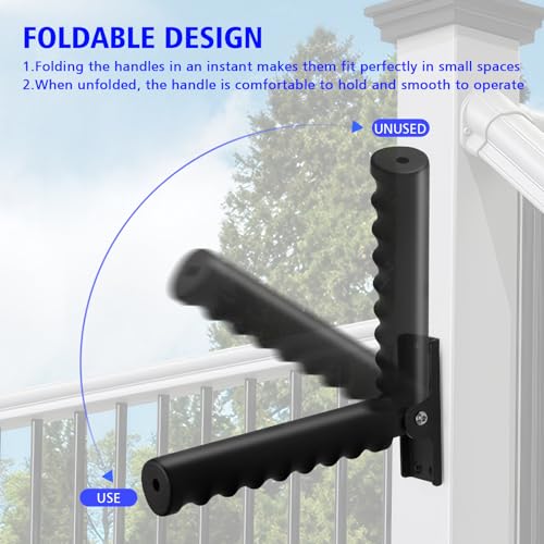 Folding Grab Bars for Doorway Stairs Assist for Seniors | Flip Up Grab Handles for Wall for Elderly, Disabled, People with Limited Balance and Mobility