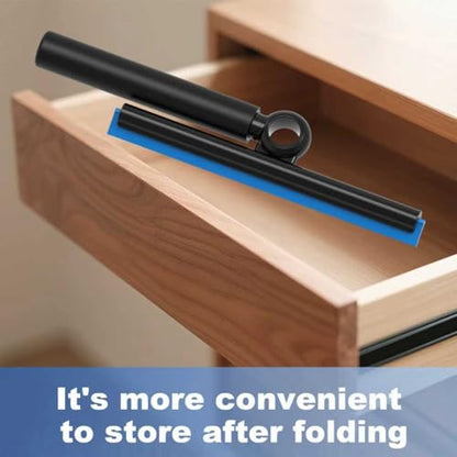 Shower Squeegee for Glass Doors, Squeegee with Long Handle, Telescoping Squeegee for Shower, Extendable Window Cleaner Tool for Car Windows, Tile Walls, Sliding Door, Shower Glass Door