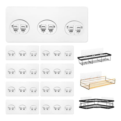 8 Pack Shower Caddy Adhesive Replacement, Strong Shower Shelf Adhesive Hooks for Corner Shelf Basket, Bathroom Rack, Kitchen Rack and Soap Holder - size: 8 Pack 5.51"L