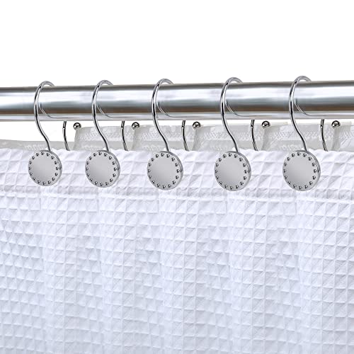 Utopia Alley Shower Hooks, Double Shower Curtain Hooks for Bathroom, Crystal Design, Set of 12 Polished Chrome - color: Chrome