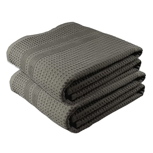 GILDEN TREE Waffle Bath Sheet Large Bath Towels Quick Dry Thin Body Towels, 40x80 Oversized Bath Towels for Adults, 2 Pack Bath Sheet Set, Classic Style (Stone) - color: Stone, size: Bath Sheet (2 Pack)