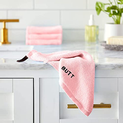 Crafty Cloth Gentle Backside Towel – Premium Bamboo Viscose Bidet Washcloth for Sensitive Skin – Reusable Personal Cleansing Cloth with Hanging Loop – Pink, 12x12 Inch - color: Pink, size: Embroidered 4-Piece Set