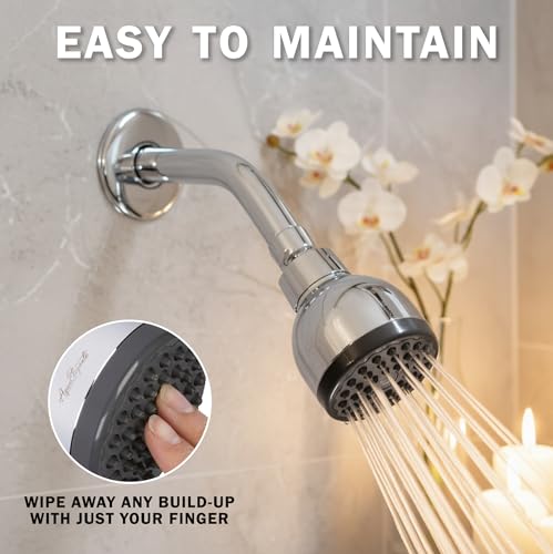 High Pressure Shower Head - 2.5 GPM - Polished Chrome | Best 3 Inch Wall Mount Bathroom Showerhead For Boosting Low Flow With Anti-Clog Nozzles, Adjustable Brass Ball Joint - color: Polished Chrome, size: 2.5 GPM