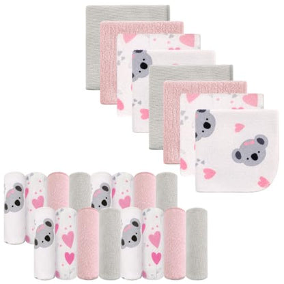 Baby Washcloths, 24Pack Baby Wash Cloths Extra Soft & Ultra Absorbent, Baby Towels and Washcloths Face Towels for Unisex Boys Girls Body, Washclothes Gentle on Sensitive Skin, 9x9 Koala - color: Koala