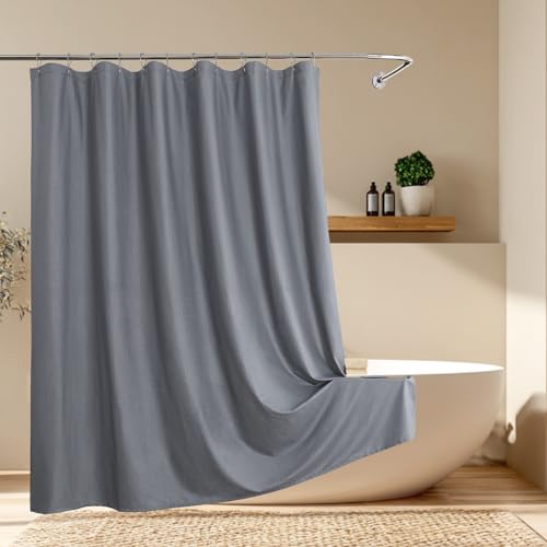 Aiyufeng Grey Shower Curtains for Bathroom，Dot Like Embossed Textured Waterproof Soft Polyester Cloth Shower Curtain，Hotel Spa Machine Washable，72Wx72L - color: Grey, size: 72"W x 72"L (Pack of 1)