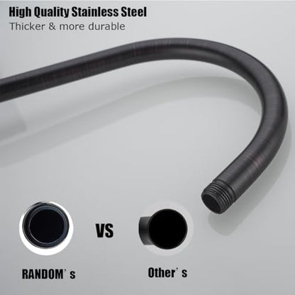RANDOM S Shaped Shower Head Riser Pipe,Goose Neck Shower Arm 13 Inch Shower Head Extension Arm with Flange,Standard 1/2" Connection,Oil Rubbed Bronze.RD-91098-13ORB - color: Oil Rubbed Bronze
