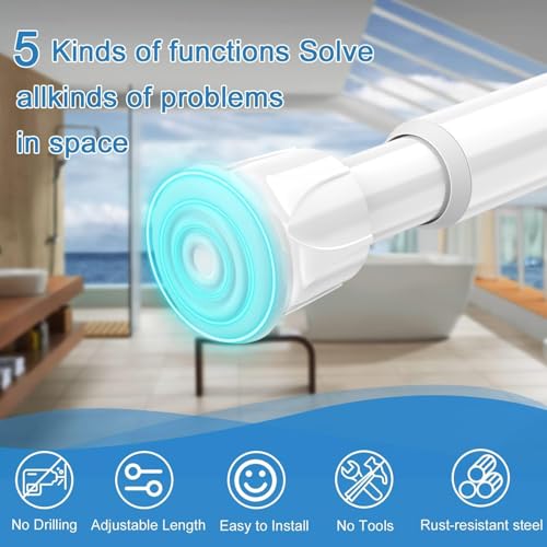 Spring Tension Curtain Rods Short Tension Rod (White,8" to 12"-4Pcs) - color: White, size: 8" to 12"-4Pcs