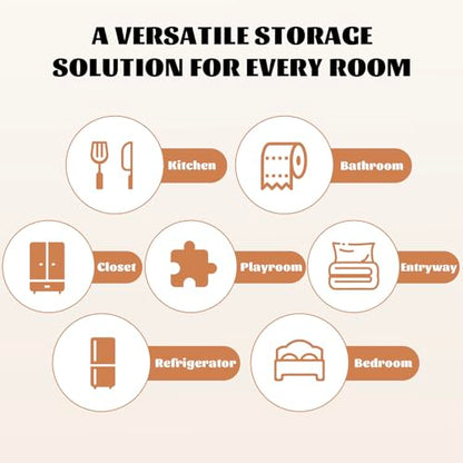 6 Pack Large Clear Plastic Storage Bins, Kitchen &Pantry Organizer | Heavy-duty 450g BPA-free PETG containers with handles for fridge, under-sink, bathroom, office, closet, and garage storage - size: 6 Large & 0 Small
