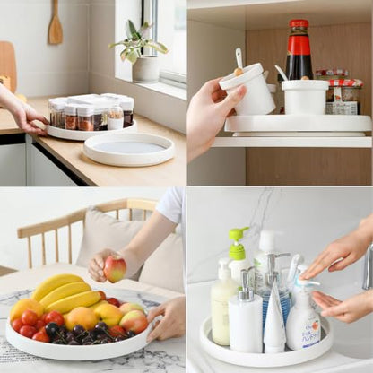 Lazy Susan Turntable Organizer 2 Pack - 10" Rotating Spice Rack Trays | Features a smooth 360-degree rotating design for effortless access to items in deep cabinets, pantries, and fridges. - size: 10 inch