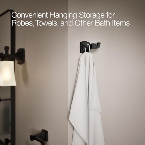 Kohler 27411-BL Riff® Double Robe Hook, Matte Black - color: Matte Black, style: Robe Hook