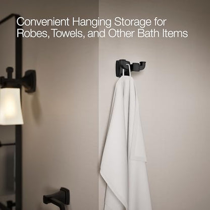 Kohler 27411-BL Riff® Double Robe Hook, Matte Black - color: Matte Black, style: Robe Hook