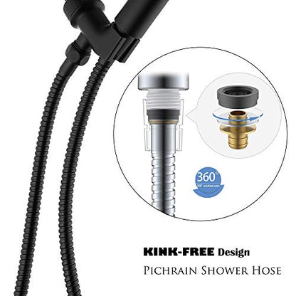 Shower Hose Extension, 72-Inch Extra Long Stainless Steel Shower Hose for Handheld Shower Heads, Ultra-Flexible Shower Hose Replacement with Brass Insert, Matte Black - color: Matte Black, size: 72 Inch