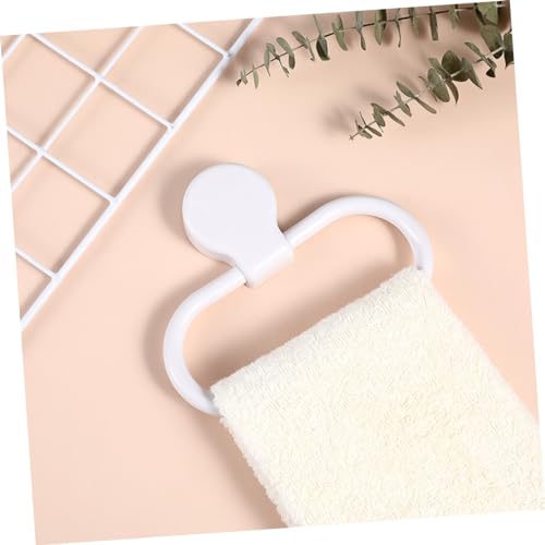 SHINEOFI 2Pcs Adhesive Hand Towel Ring No Drill Towel Holder for Bathroom and Kitchen Durable Wall Mounted Towel Rack Easy Install Towel Shelf Space Saving Design